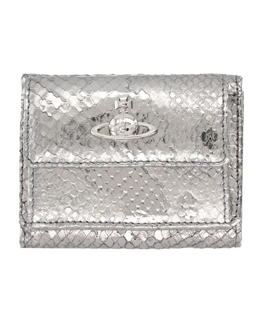Vivienne Westwood Gray Mini Luxe Leather Wallet