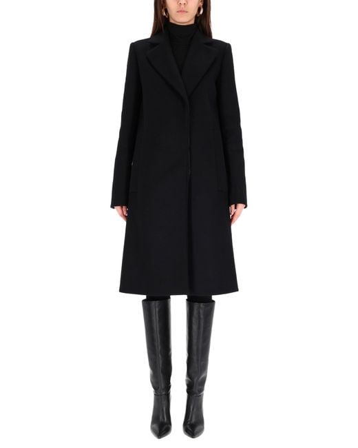 Sportmax Black Notched Lapel Trench Coat