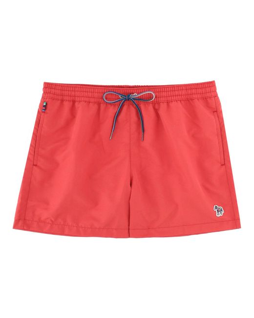 Paul Smith Red Costume Da Bagno Con Logo for men