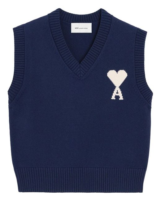 AMI Blue Vests With Logo for men