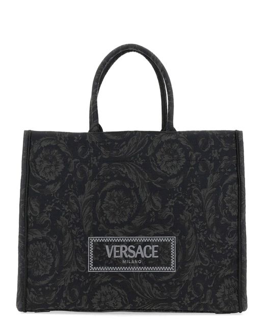 Versace Black Large Shopper Handbag for men