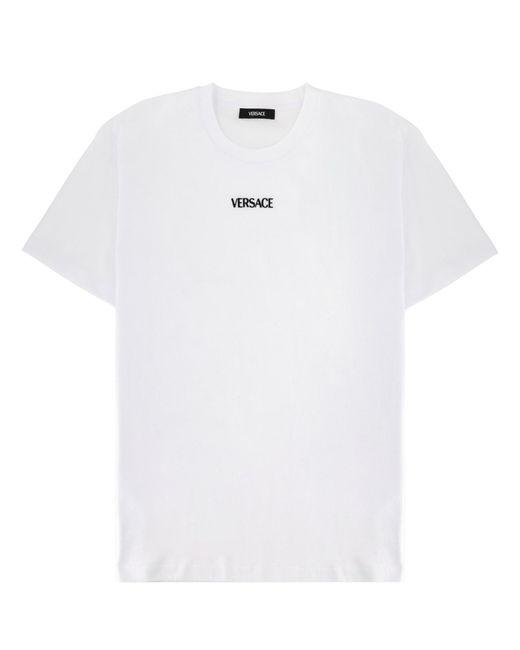 Versace White T-Shirt With Logo for men