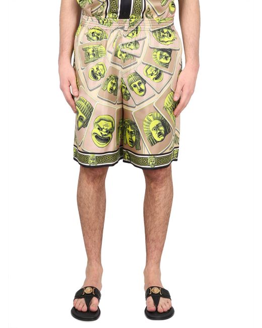 Versace Green Bermuda Shorts The Masks for men