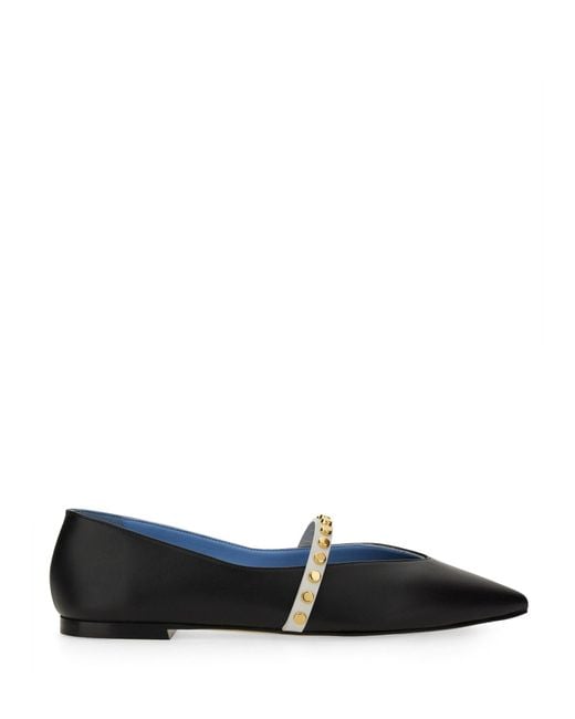McQueen Black Leather Ballerina