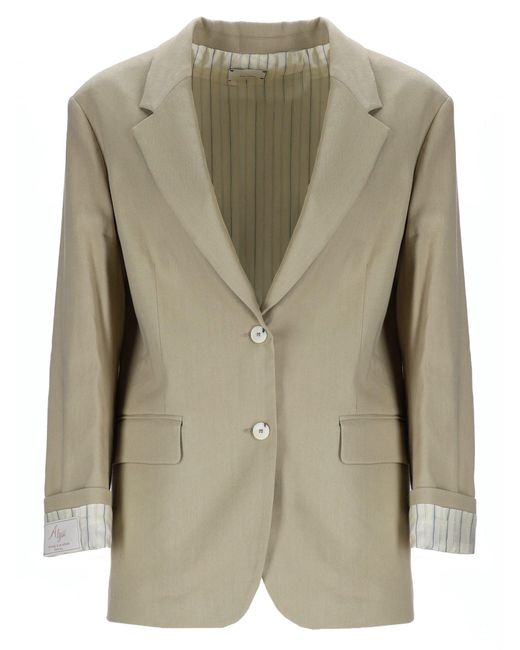 Alysi Green Linen Blend Blazer