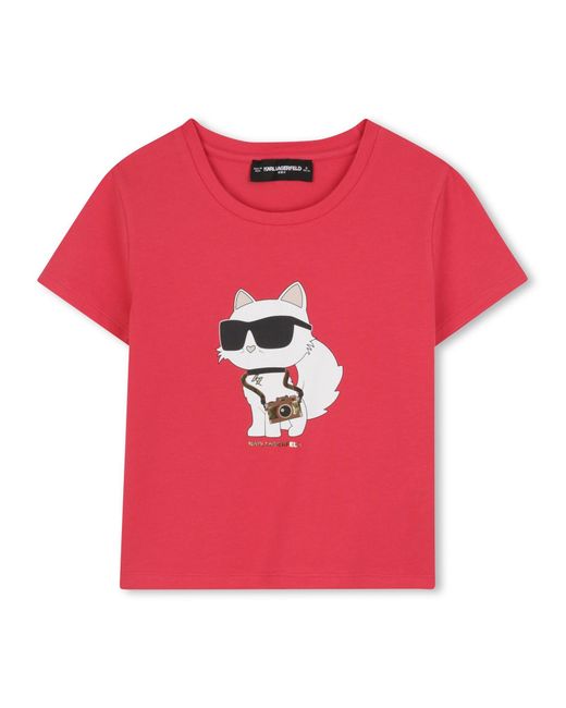 Karl Lagerfeld Pink T-Shirt With Logo