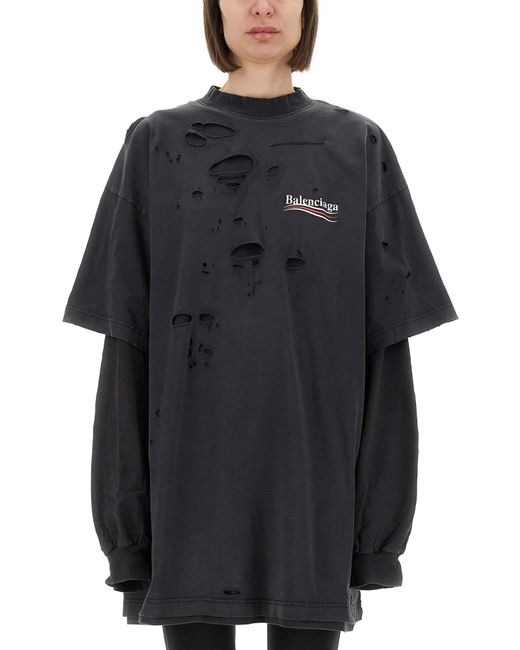 Balenciaga Blue Political Campaign T-Shirt
