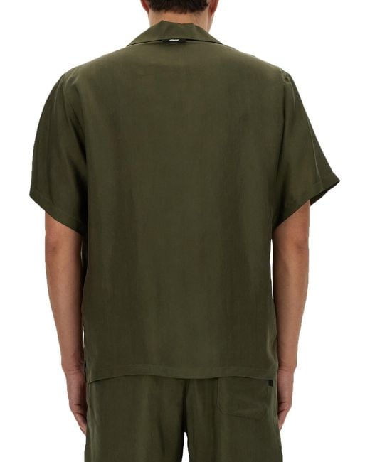 Shirt With Logo-Uomo di MSGM in Green da Uomo