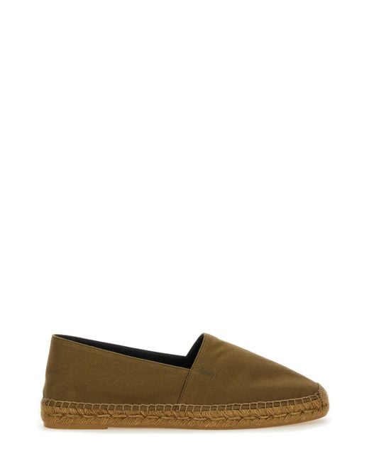 Saint Laurent Green Cotton Gabardine Espadrille for men