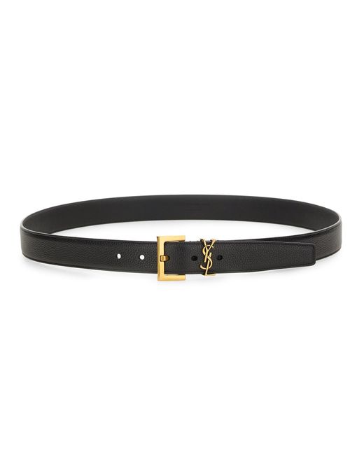 Saint Laurent Black "Cassandras" Belt for men