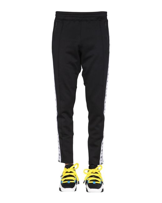 Moschino Black Logo-tape Track Trousers for men