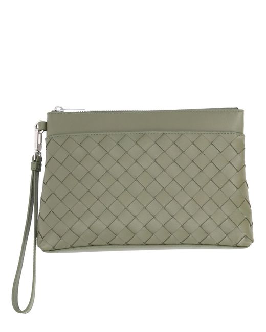 Bottega Veneta Green Woven Clutch Bag for men