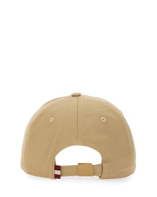Baseball Hat With Logo-Uomo di Bally in Natural da Uomo