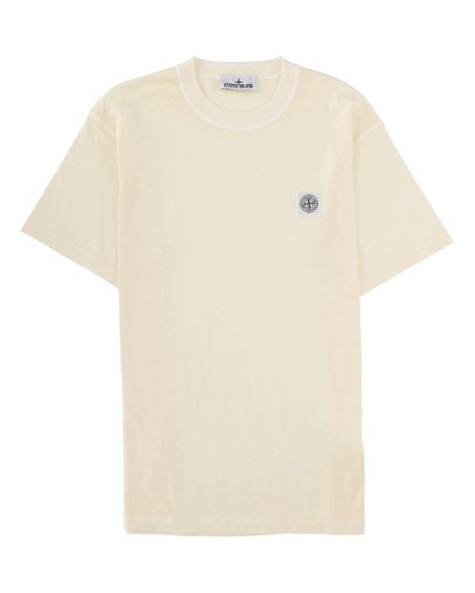 Stone Island White Logo T-Shirt for men