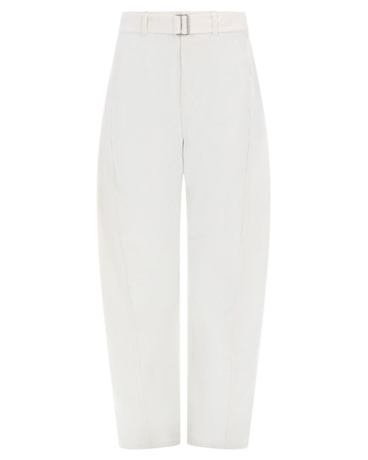 Lemaire White Twisted Belted Pants