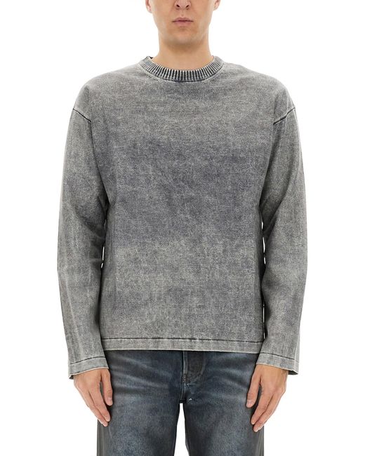 DIESEL Gray Multicolour Cotton Tops for men