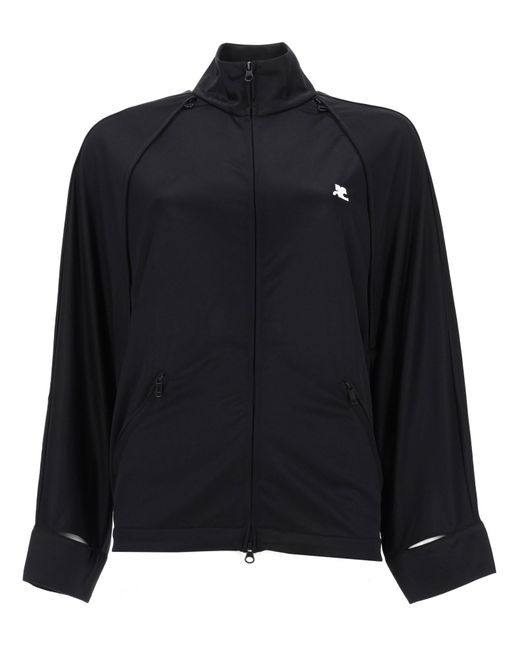 Courreges Black Cut-Out Details Track Jacket