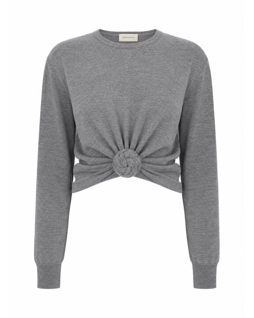 Magda Butrym Gray Maglia Leggera Con Nodo