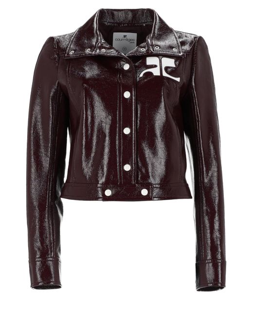 Courreges Black Giacca Crop Con Logo
