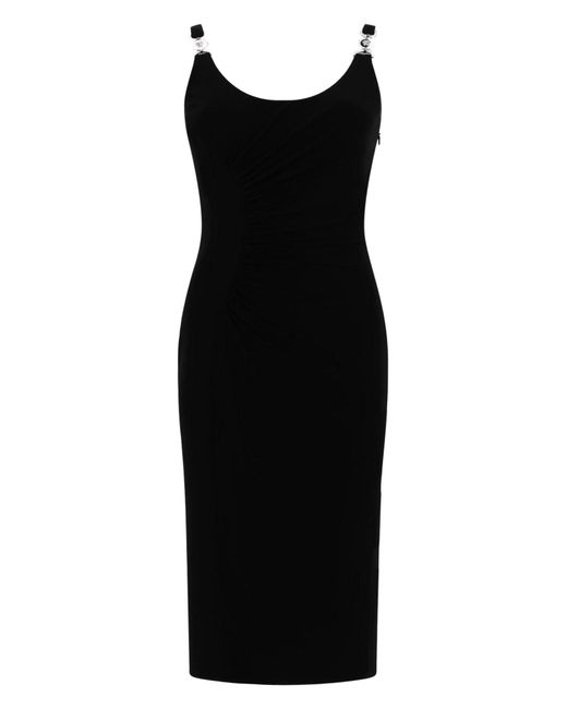 Versace Black Scoop Neck Midi Dress