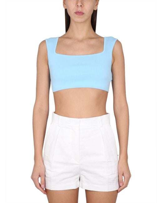 Max Mara Blue Cropped Fit Top
