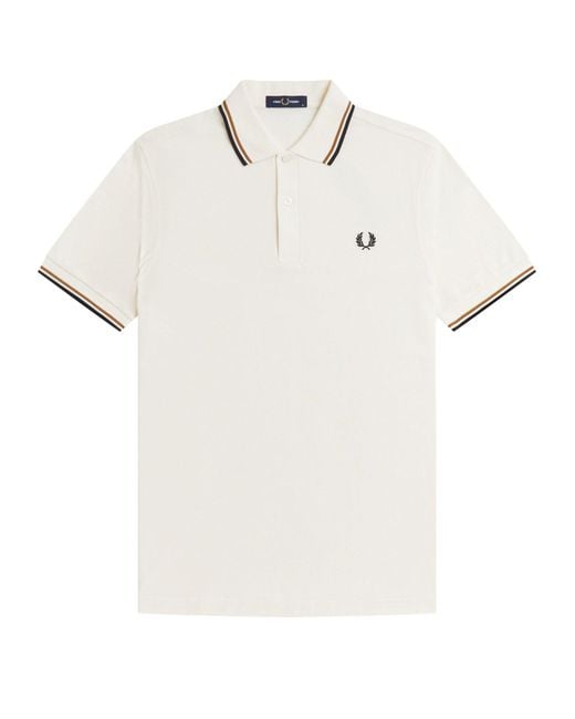 Fred Perry White Cotton Polo Shirt With Logo for men