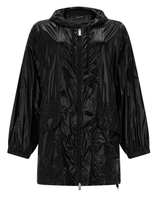 Laminar Black Parka Corto Con Cappuccio