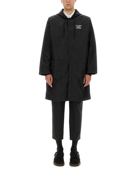 Drole de Monsieur Black Hooded Parka for men