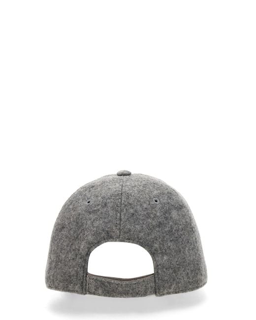 CAPPELLO DA BASEBALL IN COTONE CON RICAMO LOGO di Stella McCartney in Gray