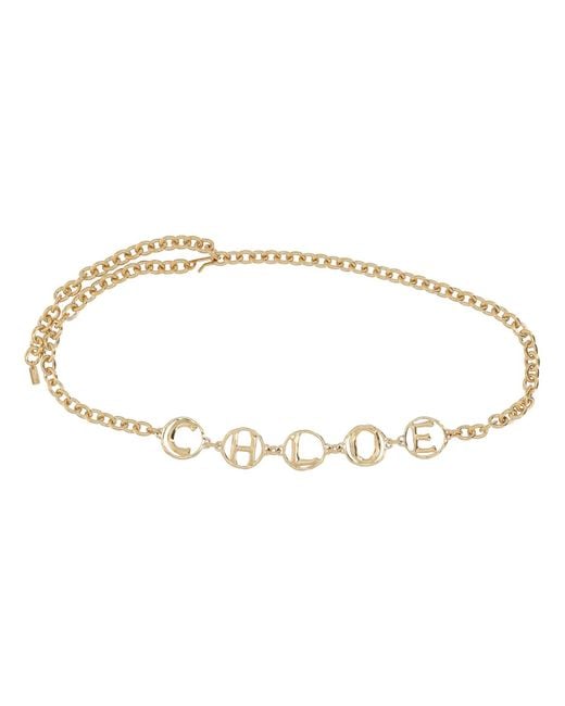 Chloé White Script" Belt