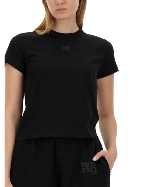 Alexanderwang. T T-Shirt Essential Shrunk di T By Alexander Wang in Black