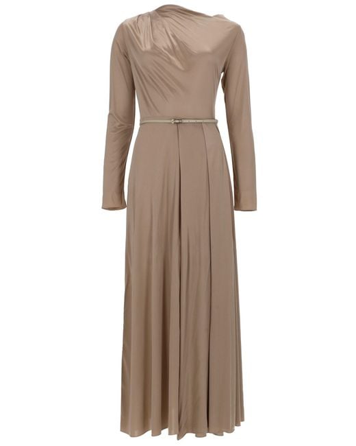 Fabiana Filippi Natural Abito Drappeggiato Con Cintura