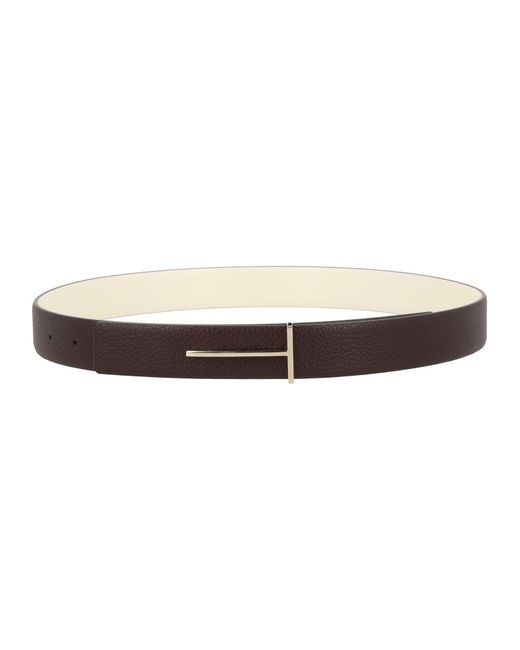 Tom Ford Natural Cintura Con Fibbia "T"