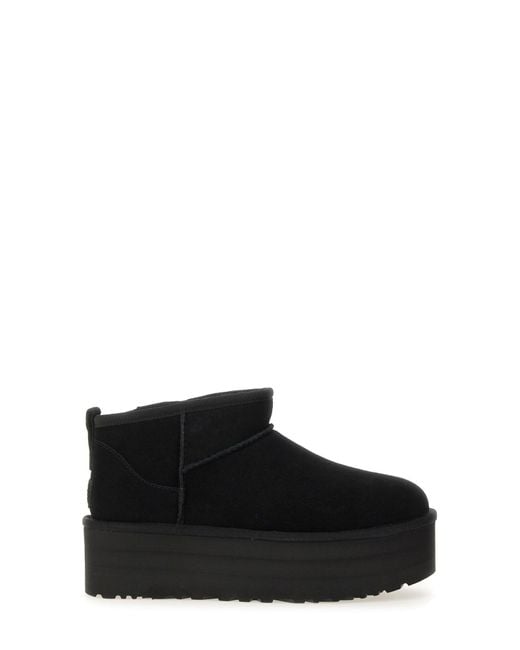 Ugg Black Classic Ultra Mini Boot With Platform