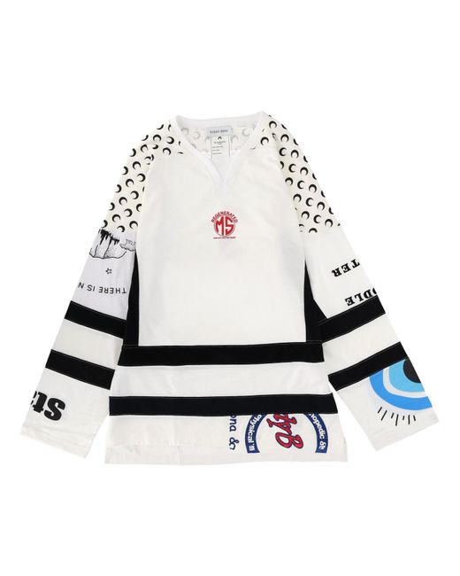 MARINE SERRE White "Upcycle Graphic" Field Hockey T-Shirt for men