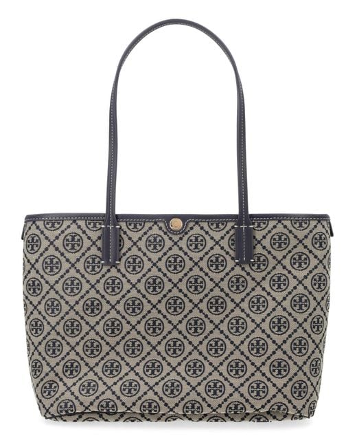 Tory Burch Gray Borsa "T Monogram" Small