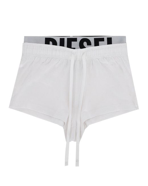 DIESEL White "Miranda-D-Pop" Shorts
