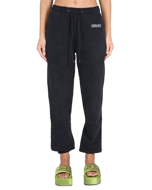 Versace Blue Jogging Pants With Logo