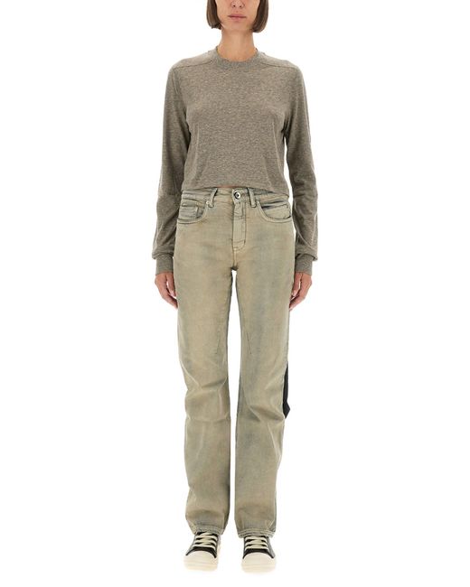 Rick Owens Natural Solid Crew Neck T-Shirt