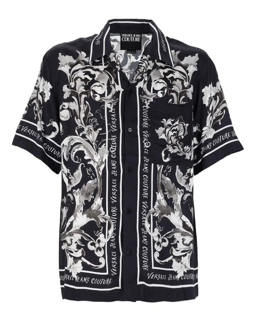 Versace Jeans Couture Black Camicia Con Stampa for men