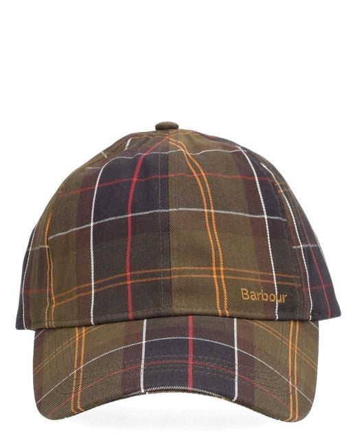 Barbour Brown "Telfield" Tartan Baseball Hat for men
