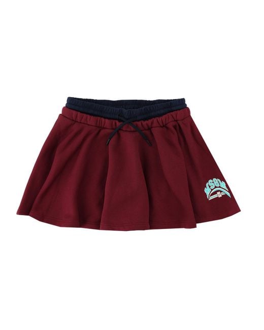 MSGM Blue Skirt With Logo