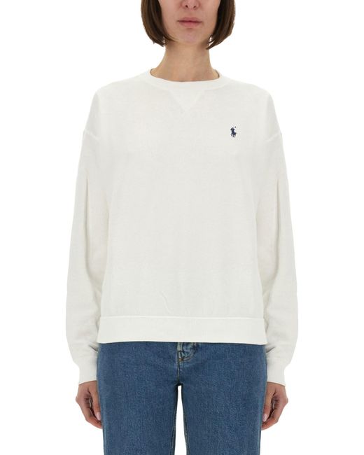 Polo Ralph Lauren White Sweatshirt With Logo