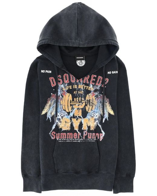 DSquared² Black Sweatshirt With Print for men