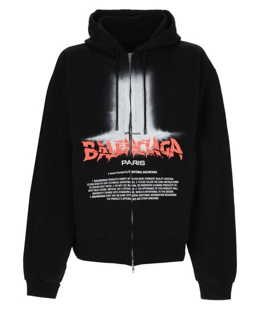 Balenciaga Black Felpa Con Stampa for men