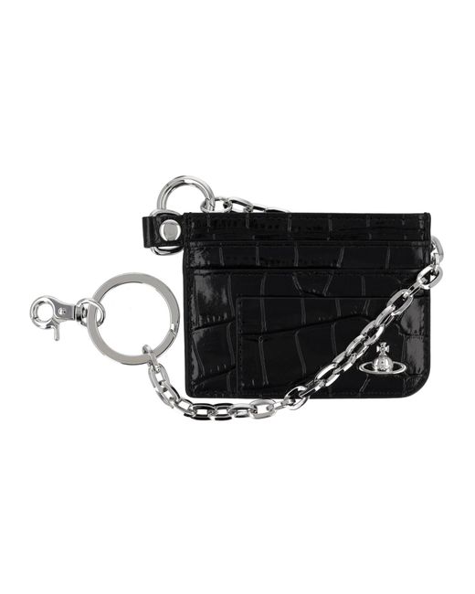 Vivienne Westwood Black Portacarte "Flat Chain"