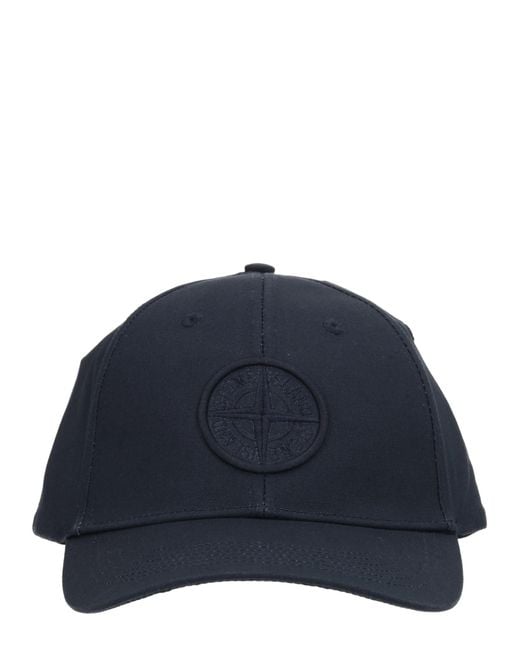 Stone Island Blue Cappello Da Baseball Con Logo for men