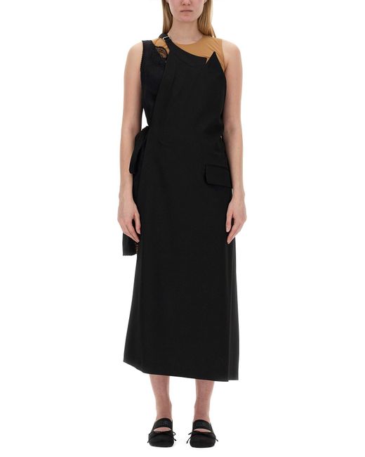 MM6 by Maison Margiela Black Asymmetrical Mini Top