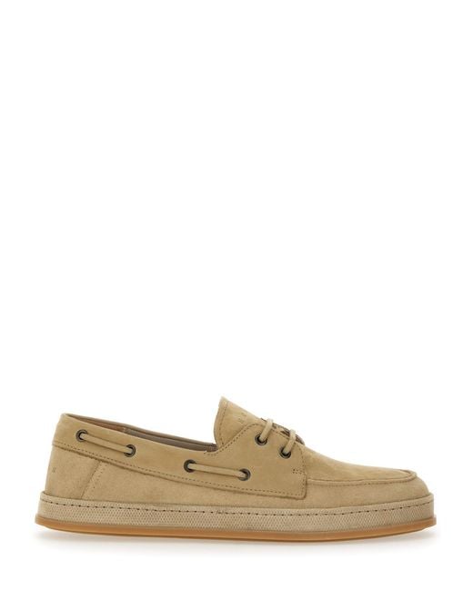 Hogan Natural Leather Boat Moccasin for men