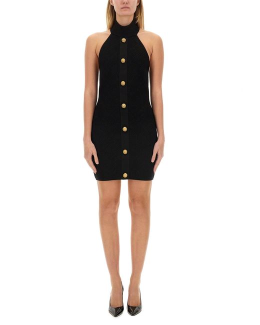 Balmain Black Vichy Mini Dress